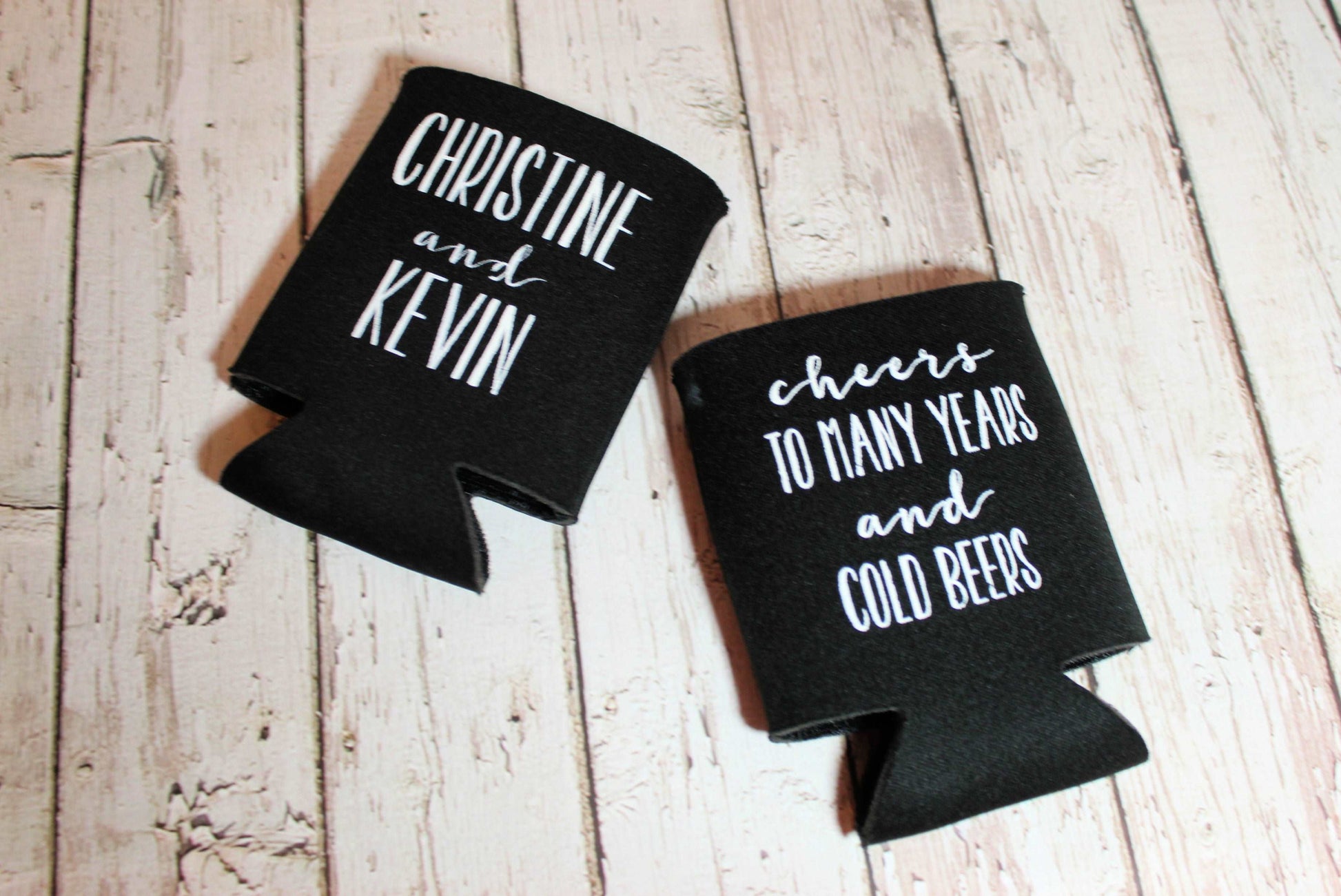 Cheers to Many Years & Cold Beers Screen printed Can Cooler freeshipping - Be Vocal Designs