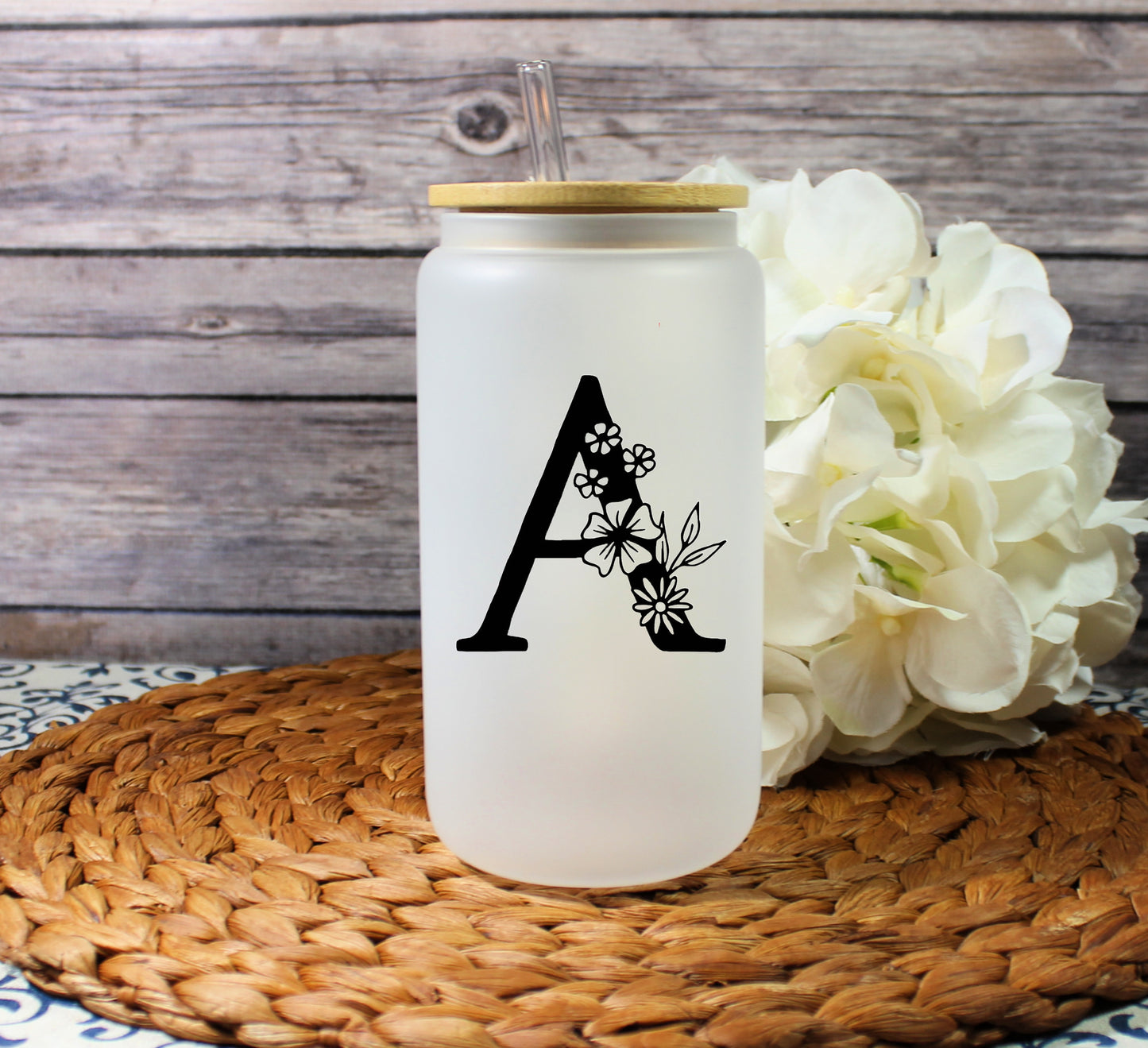 16 oz. Frosted Iced Coffee Cup , Personalized Monogrammed Iced Coffee Cup With Name, Birthday Gift, Bridesmaid Cup