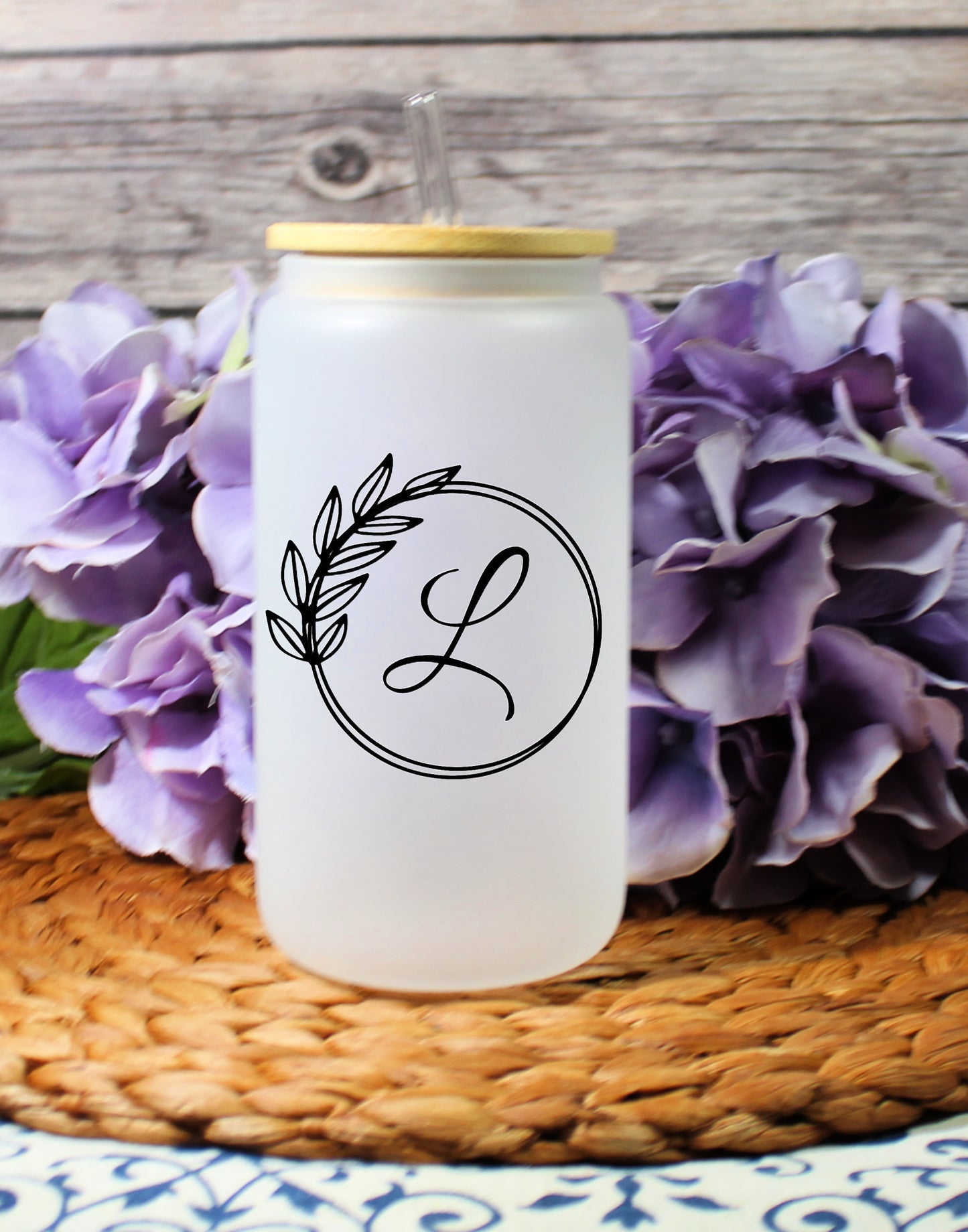 16 oz. Frosted Iced Coffee Cup , Personalized Monogrammed  Iced Coffee Cup With Name, Birthday Gift, Bridesmaid Cup