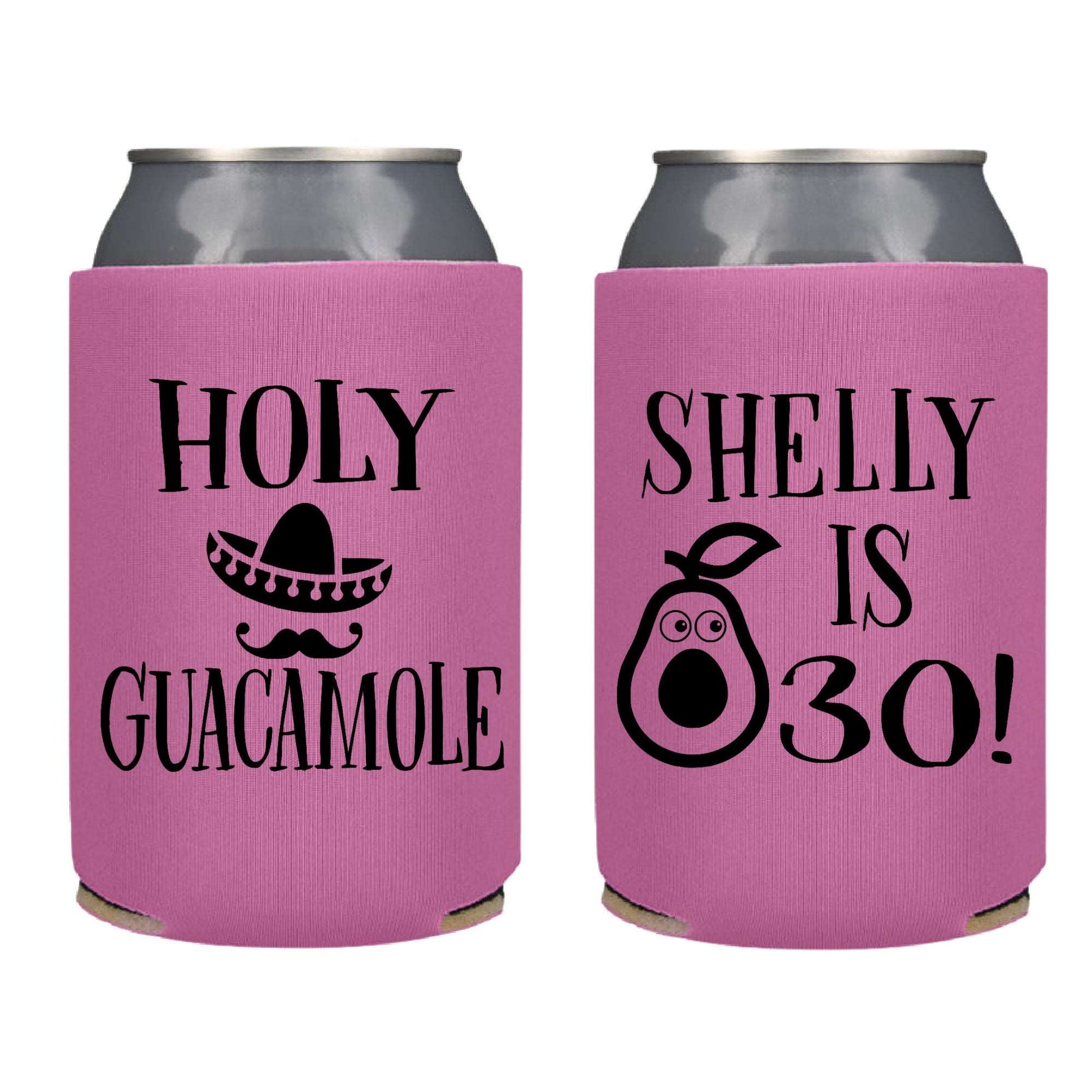 Holy Guacamole Birthday Party Favor Screen Printed Can Cooler