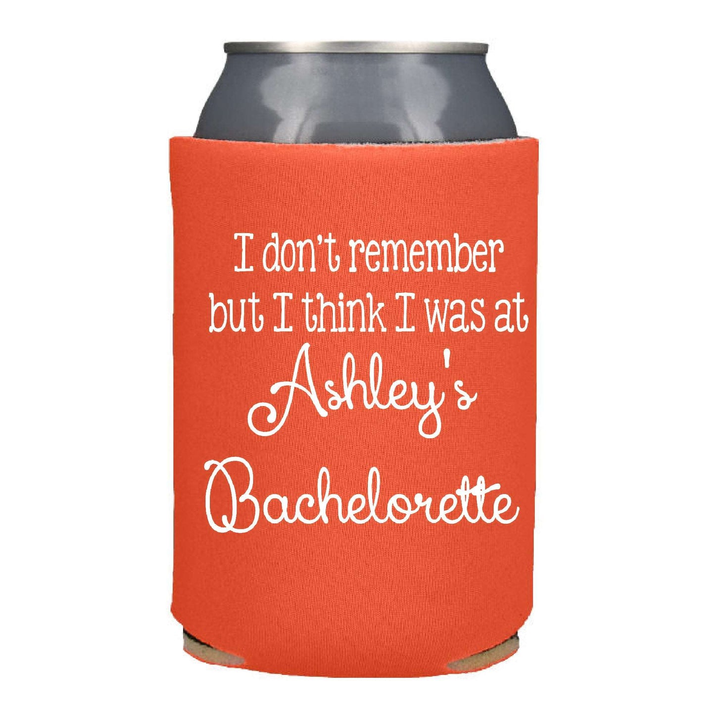 I Don't Remember Bachelorette Party Favor Screen Printed Can Cooler