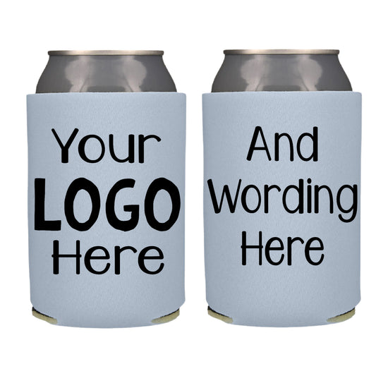 Custom Design Screen Printed Can Cooler. Your Business Logo, Bring your own Design