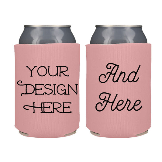 Custom Design Screen Printed Can Cooler. Your Business Logo, Bring your own Design