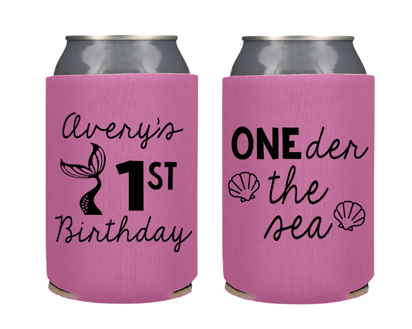 Oneder the Sea First Birthday Screen Printed Can Cooler
