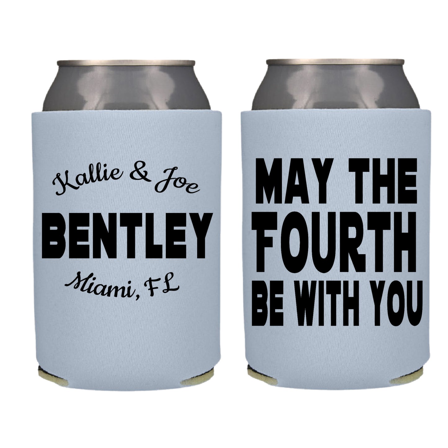 May The Fourth Be With You Wedding Favor  Screen Printed Can Cooler
