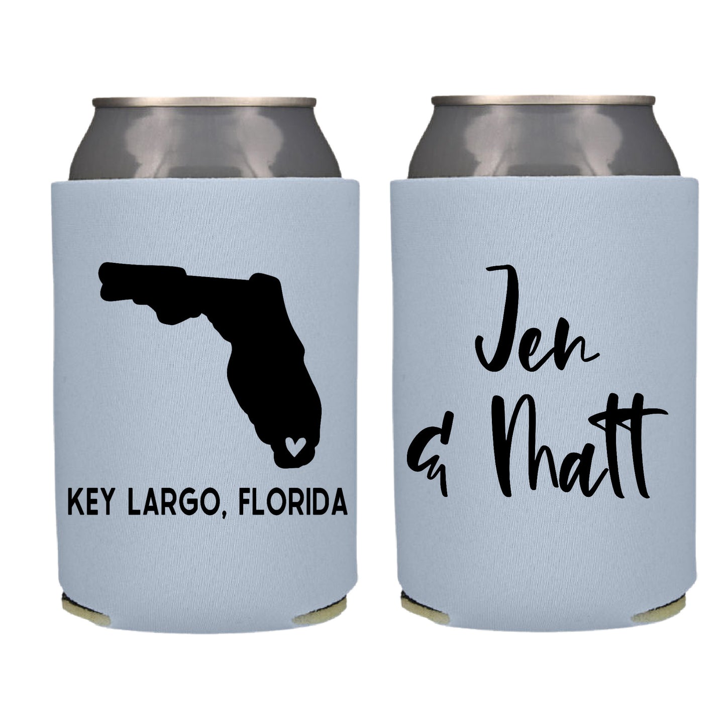 State Wedding Favors Screen Printed Can Cooler