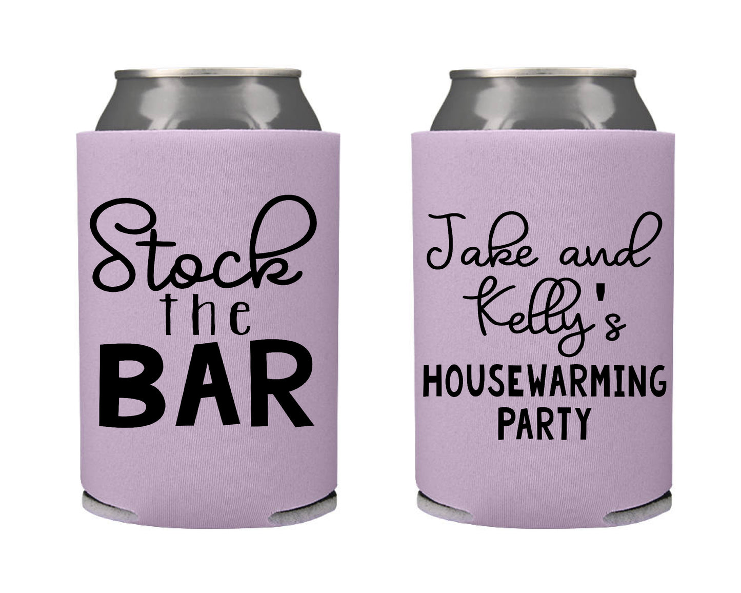 Stock The Bar Housewarming Party Favor Screen Printed Can Cooler