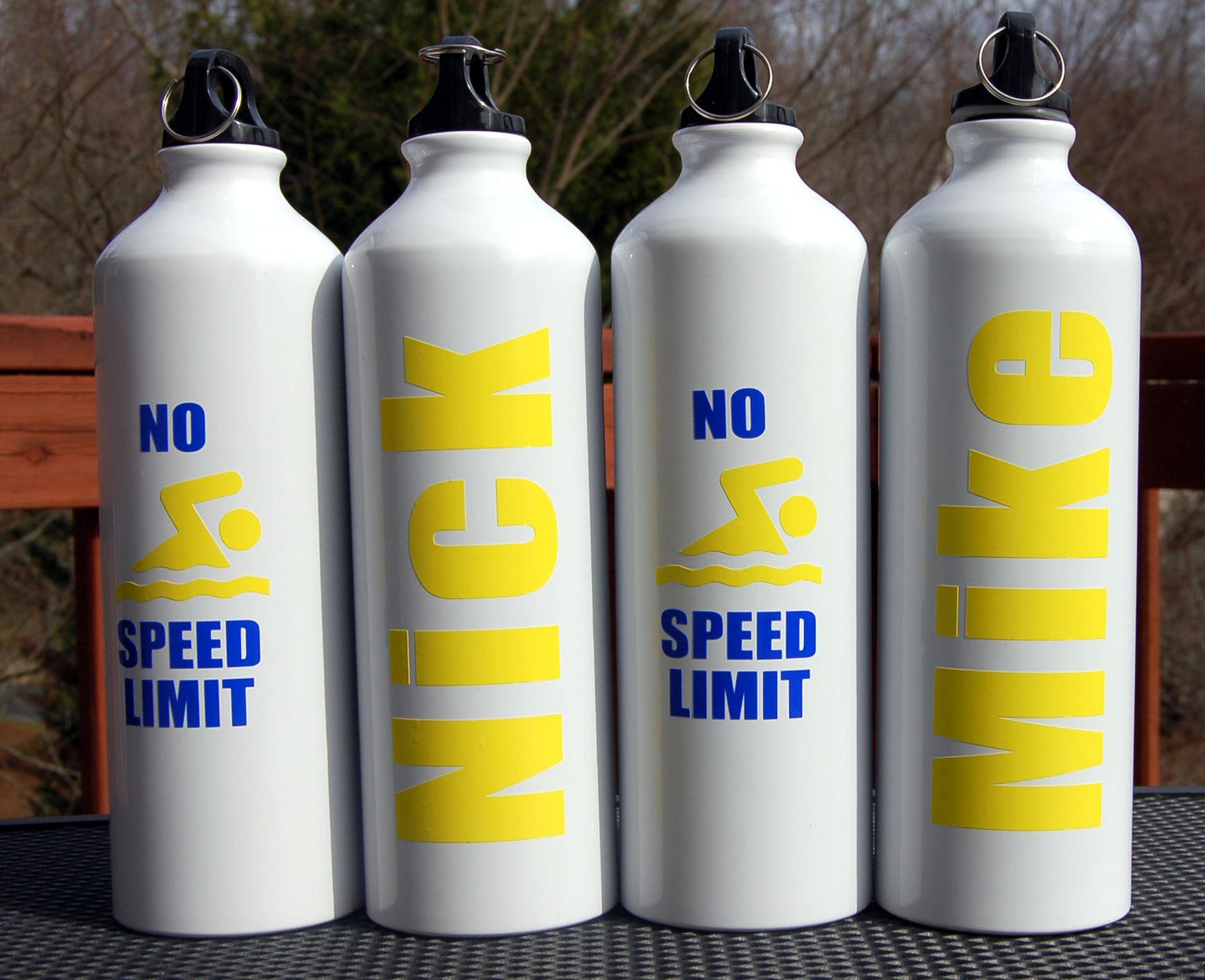 No Speed Limit Personalized Aluminum Water Bottle - Be Vocal Designs
