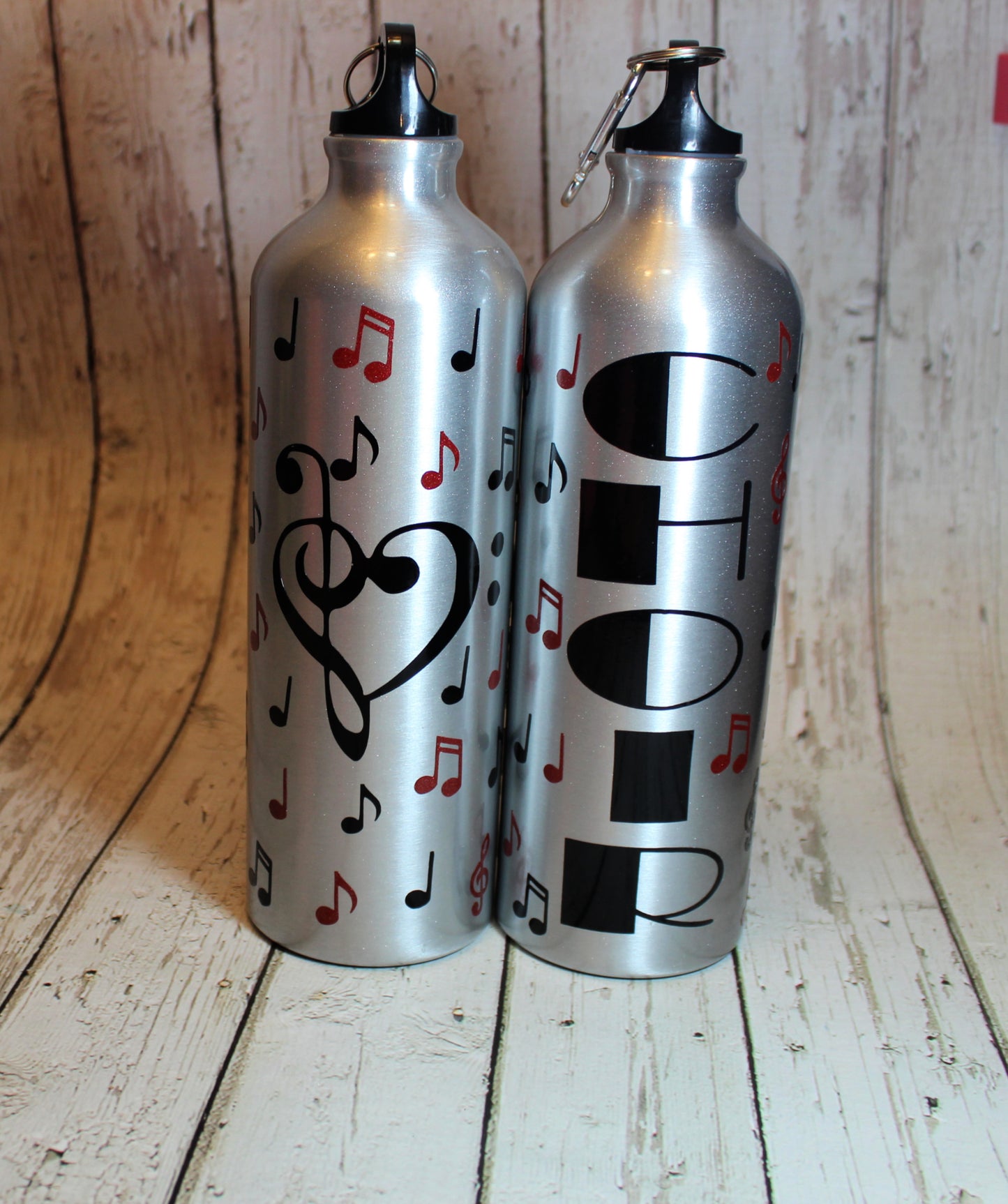 Personalized Aluminum Water Bottle with music notes freeshipping - Be Vocal Designs