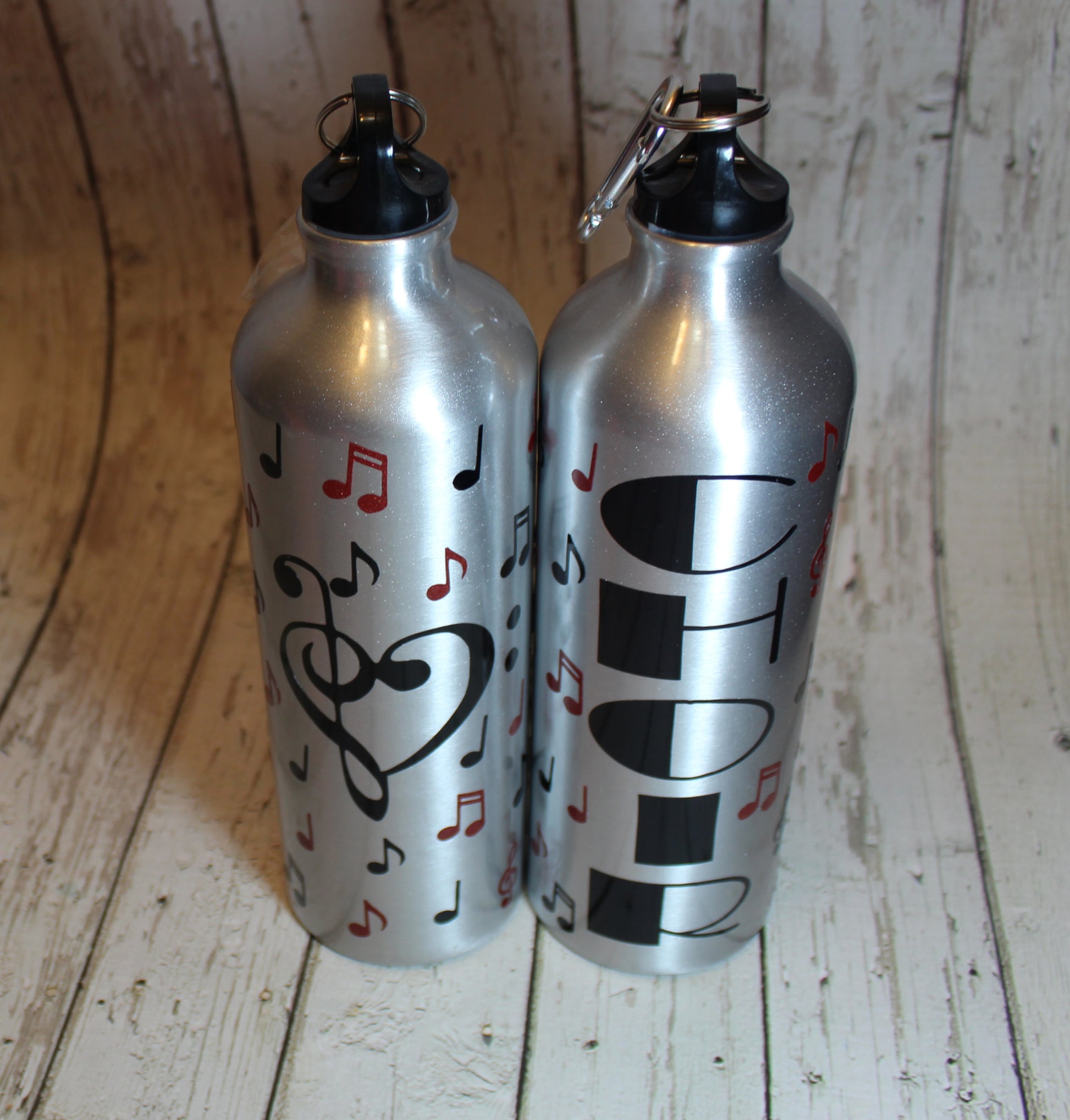 Personalized Aluminum Water Bottle with music notes freeshipping - Be Vocal Designs