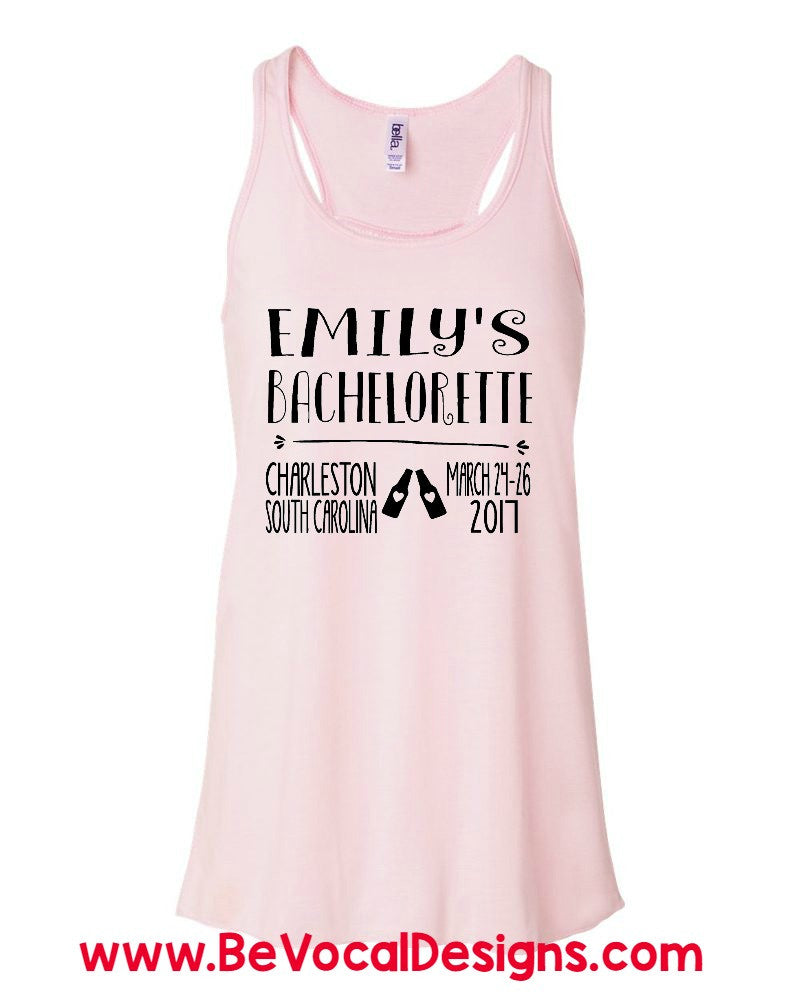 Bachelorette Party Flowy Racerback Screen Printed Tank - Be Vocal Designs
