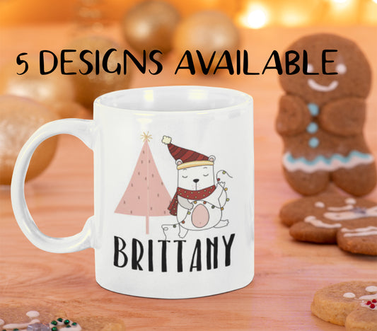 Personalized Bear Christmas Ceramic Mug