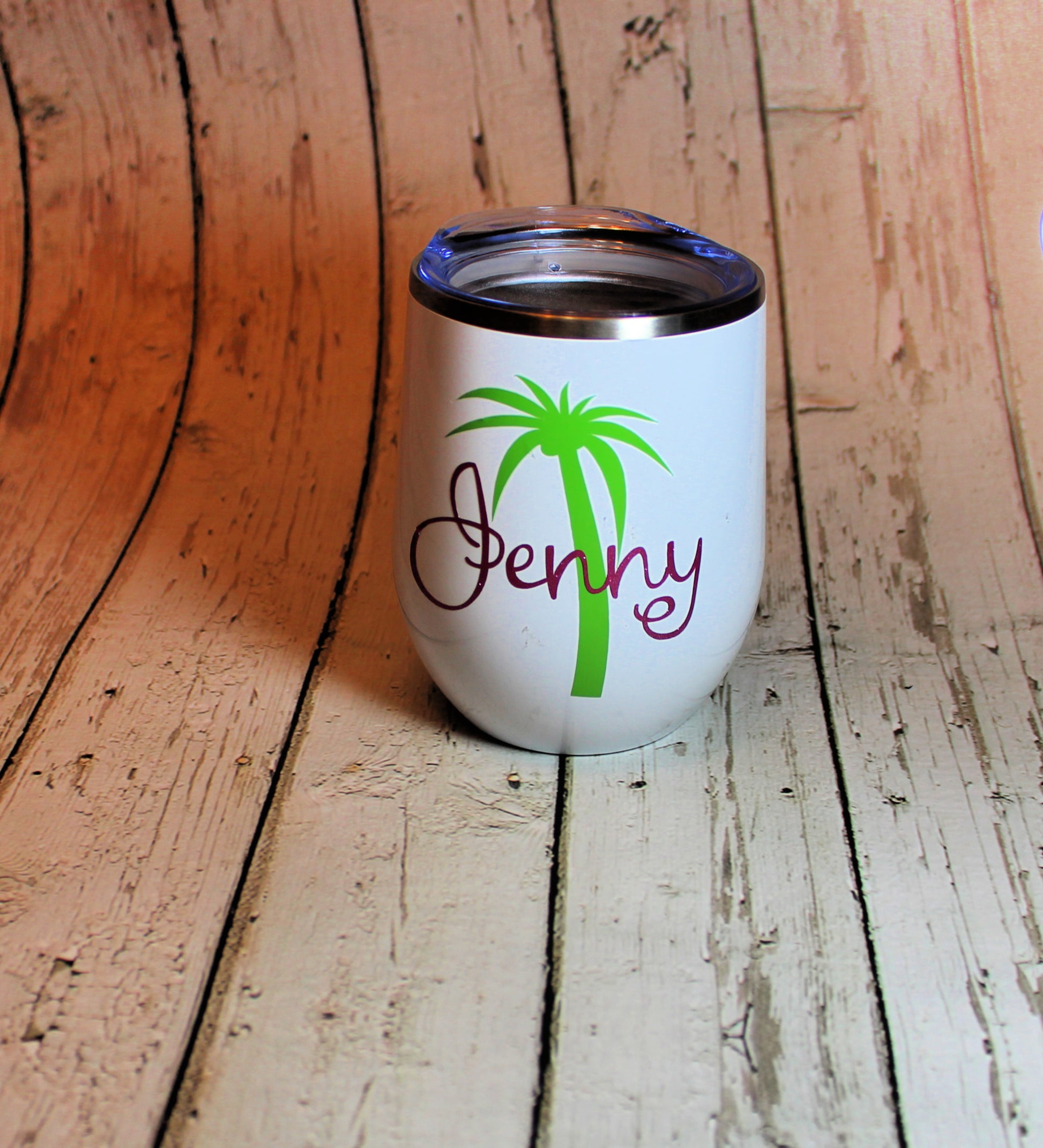 Personalized Palm Tree Stainless Steel Wine Tumbler freeshipping - Be Vocal Designs