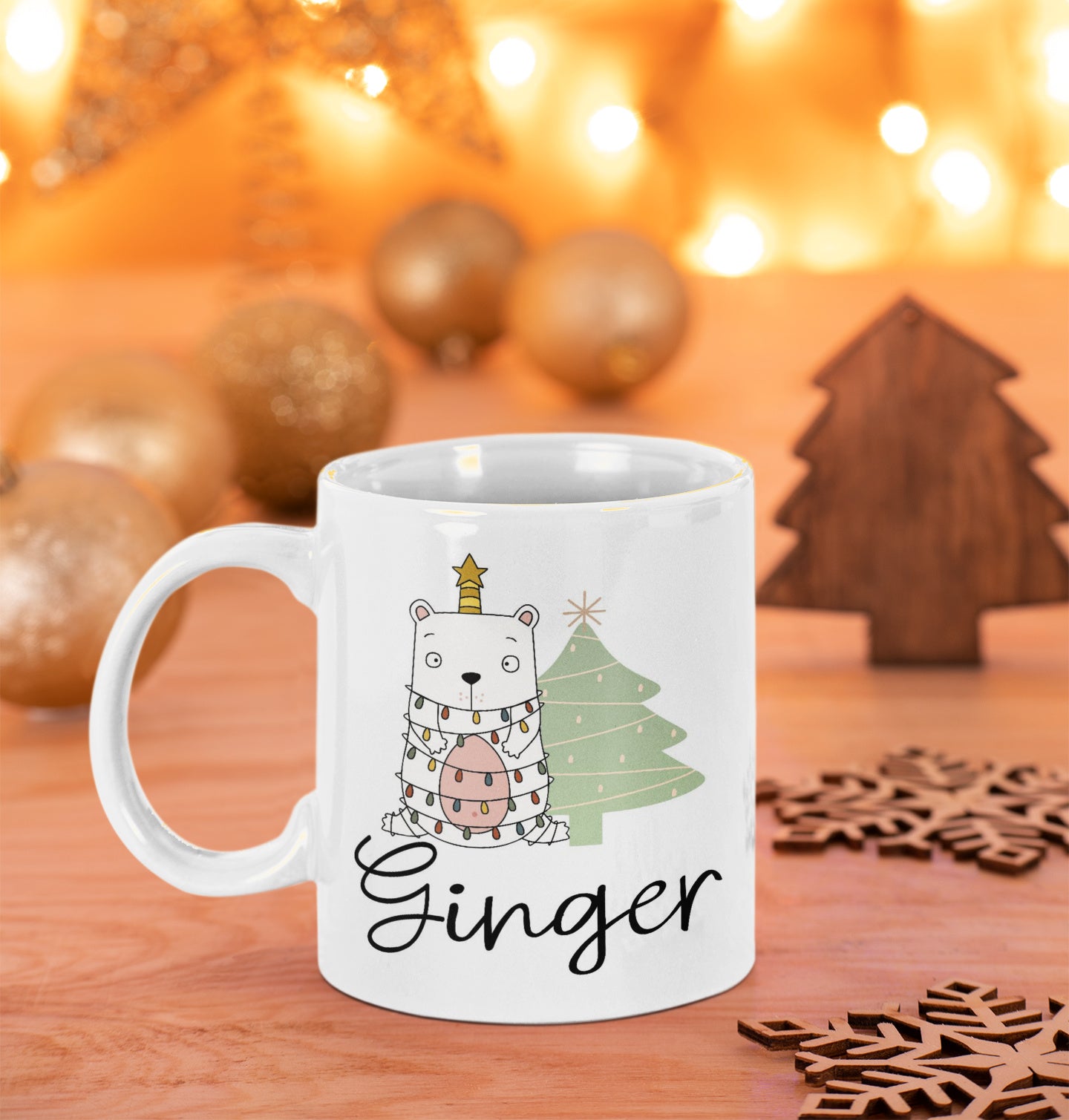 Personalized Bear Christmas Ceramic Mug