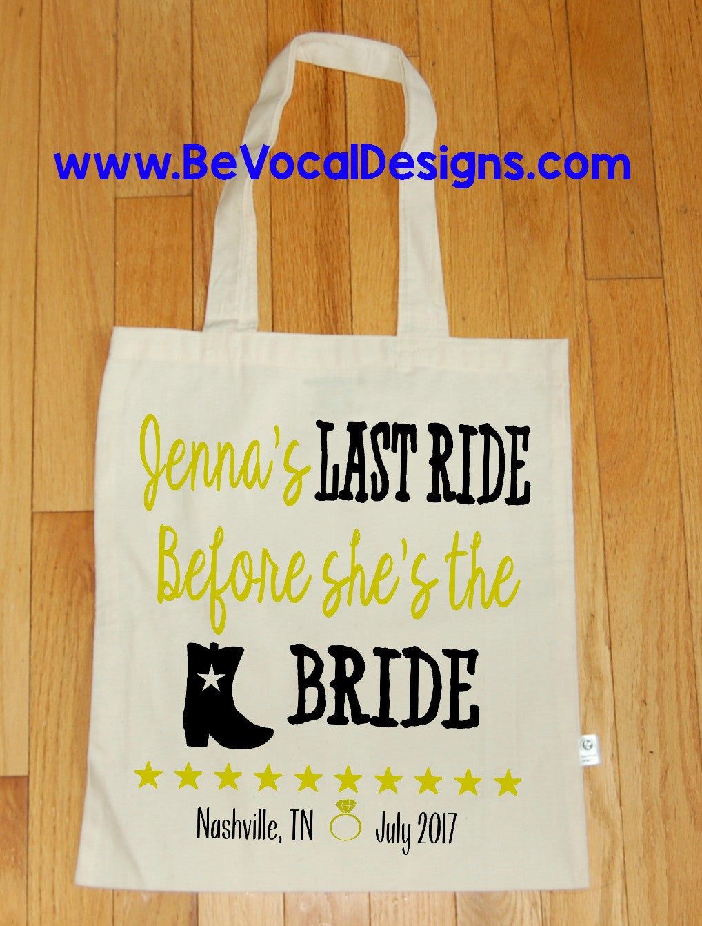 Last Ride Bachelorette Party Organic Tote Bag - Be Vocal Designs