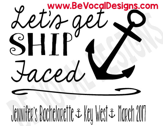 Let's Get Ship Faced Flowy Racerback Screen Printed Tank - Be Vocal Designs