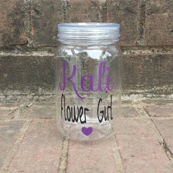 Flower Girl Gift Mason Jar Cup - Be Vocal Designs