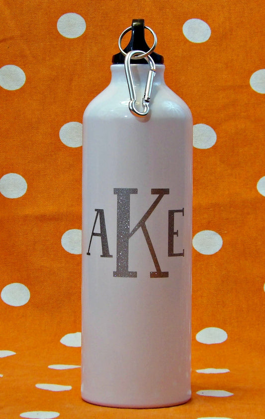 Personalized Monogram Aluminum Water Bottle - Be Vocal Designs