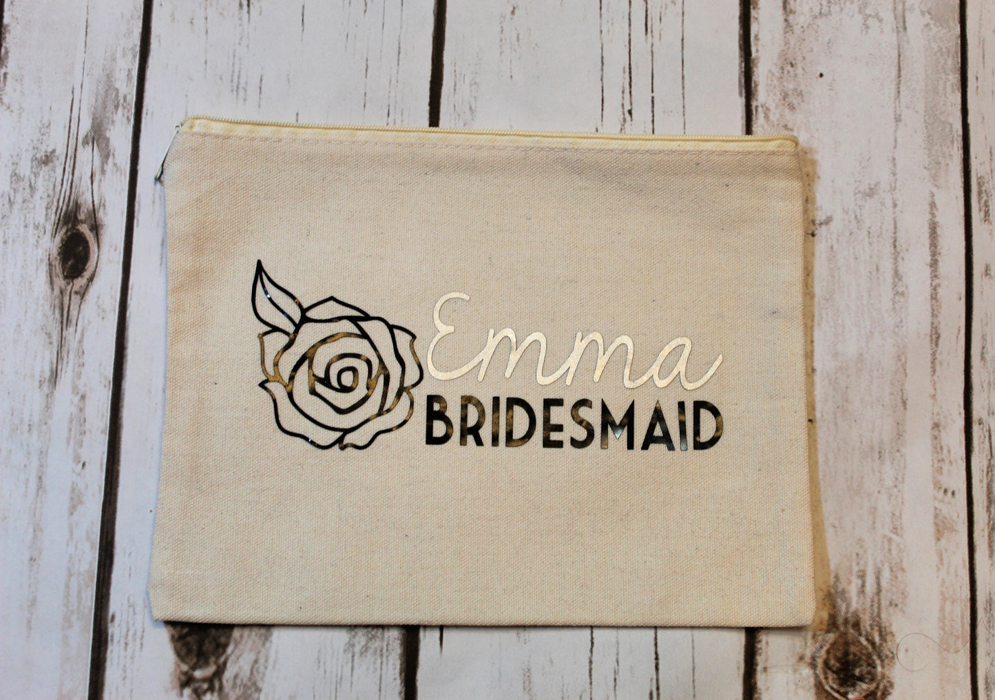 Personalized Bridal Party Cotton Canvas Make Up Bag freeshipping - Be Vocal Designs