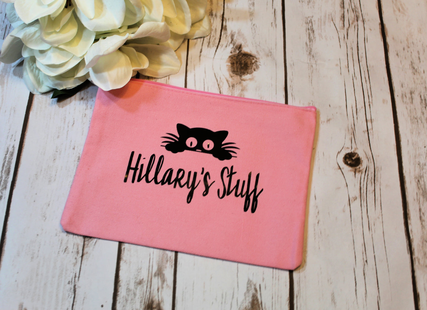 Personalized Cat Cotton Canvas Make Up Bag freeshipping - Be Vocal Designs