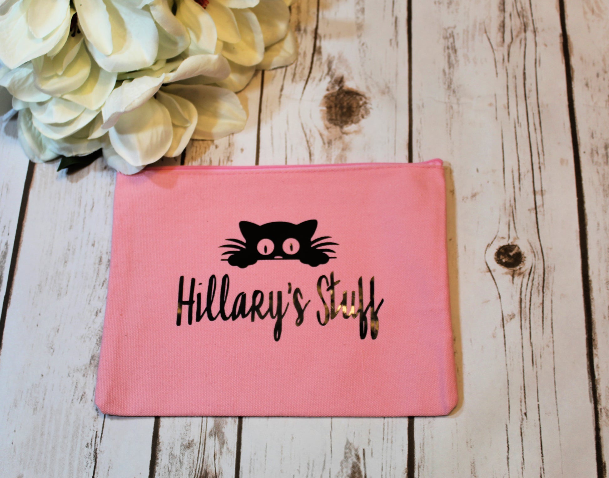 Personalized Cat Cotton Canvas Make Up Bag freeshipping - Be Vocal Designs