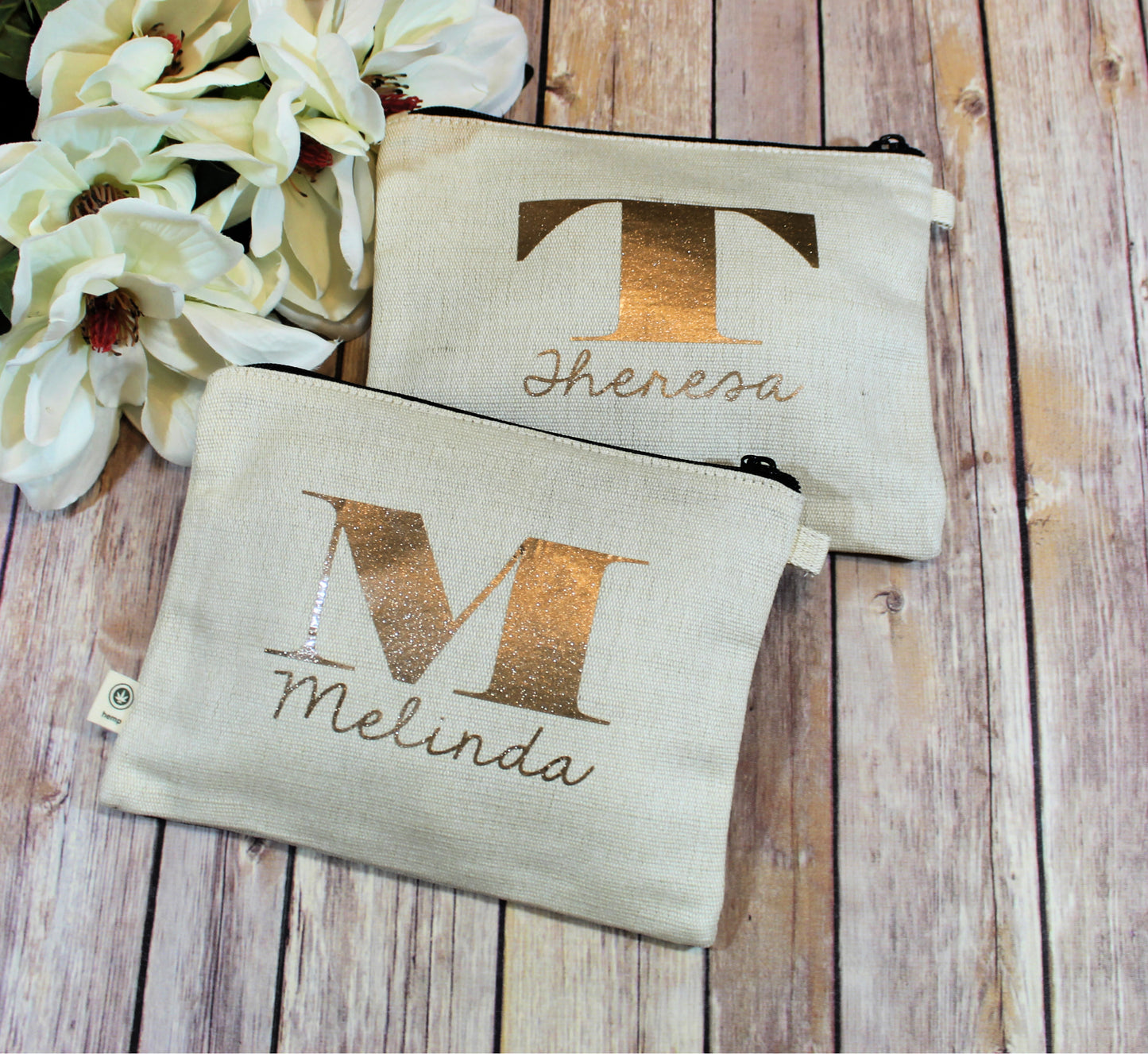 Personalized Hemp Make Up Bag freeshipping - Be Vocal Designs