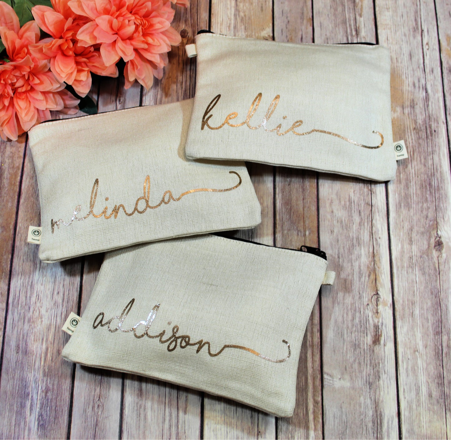 Personalized Hemp Make Up Bag freeshipping - Be Vocal Designs