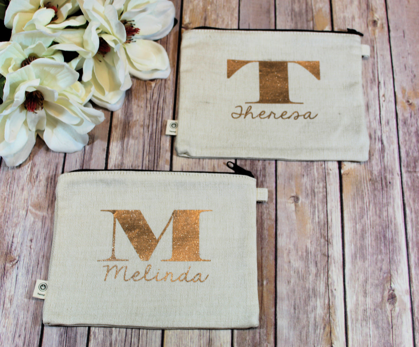 Personalized Hemp Make Up Bag freeshipping - Be Vocal Designs