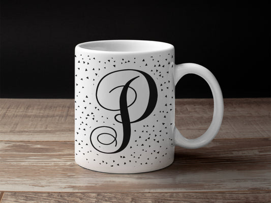 Personalized Large Letter with Confetti Ceramic Mug