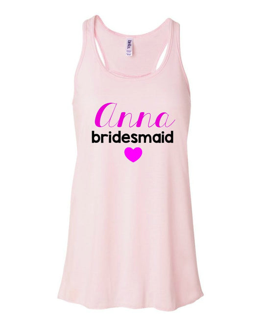 Personalized Wedding Party Flowy Tanks - Be Vocal Designs