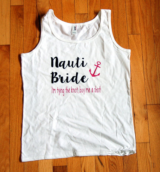 Nauti Bride Fitted Scoop Neck Tank - Be Vocal Designs