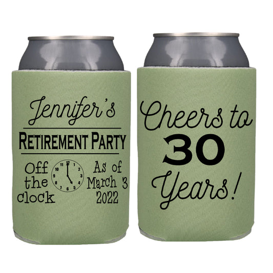 Off The Clock Retirement Screen printed Can Cooler