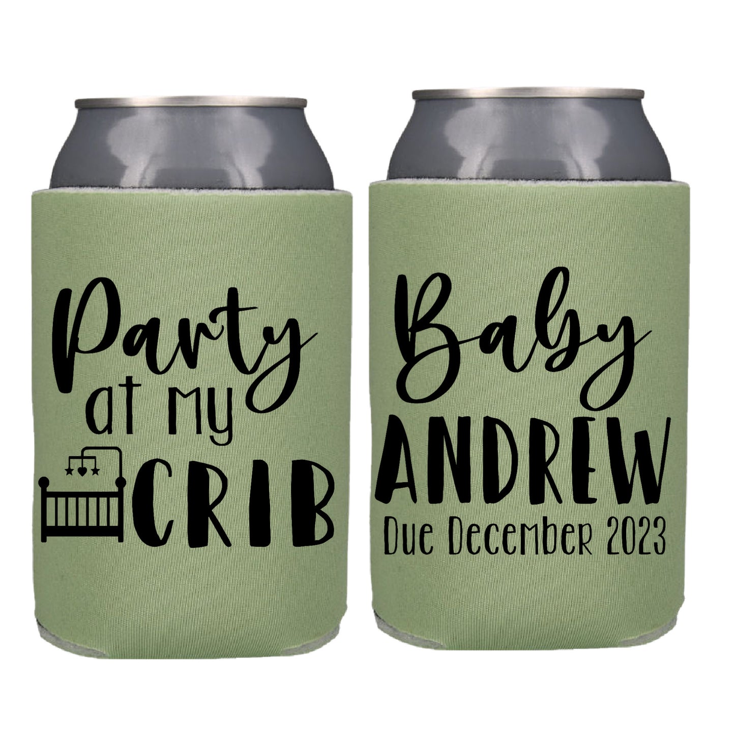 Party At My Crib Baby Shower Party Favor  Screen Printed Can Cooler