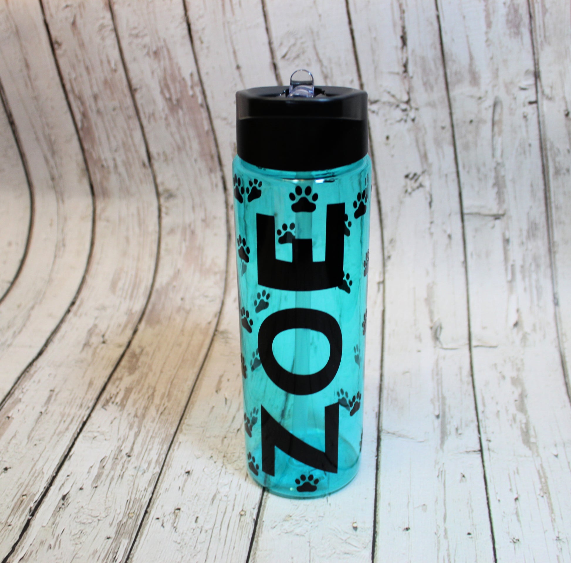 Personalized Plastic Water Bottle with Paw Prints freeshipping - Be Vocal Designs
