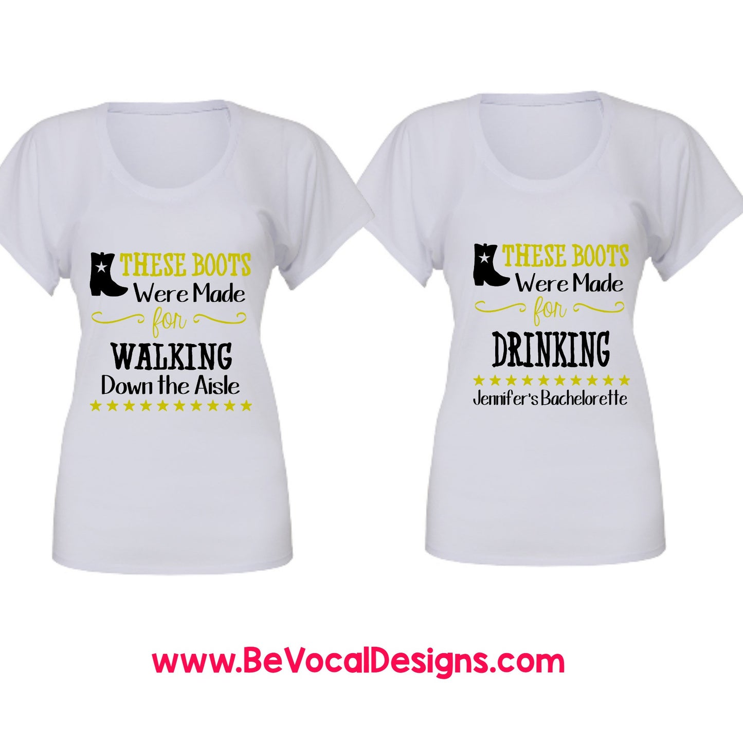 These Boots Were Made For Bachelorette party Woman's Flowy Raglan Tee Shirts - Be Vocal Designs