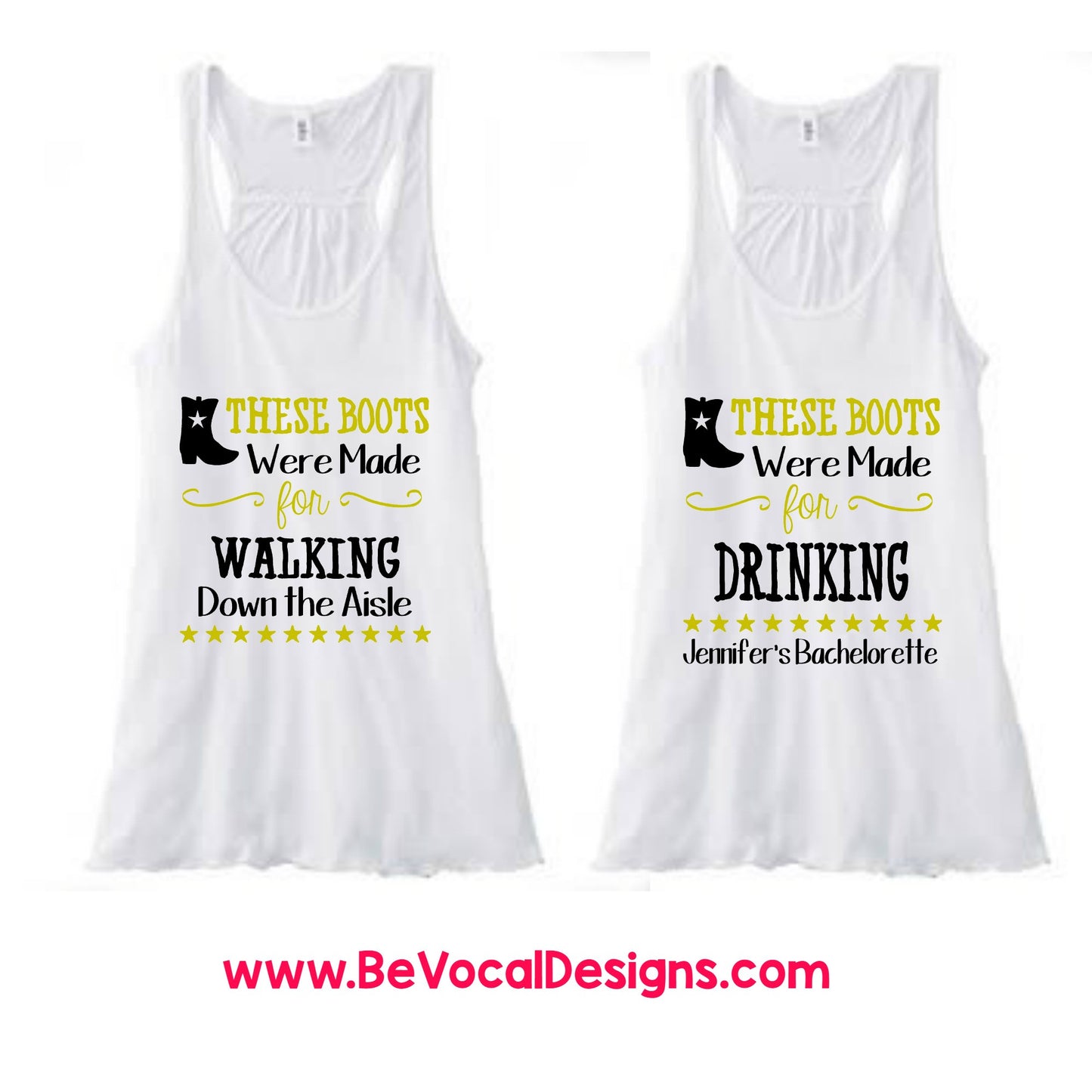 These Boots Were Made For Bachelorette party Flowy Racerback Tank - Be Vocal Designs