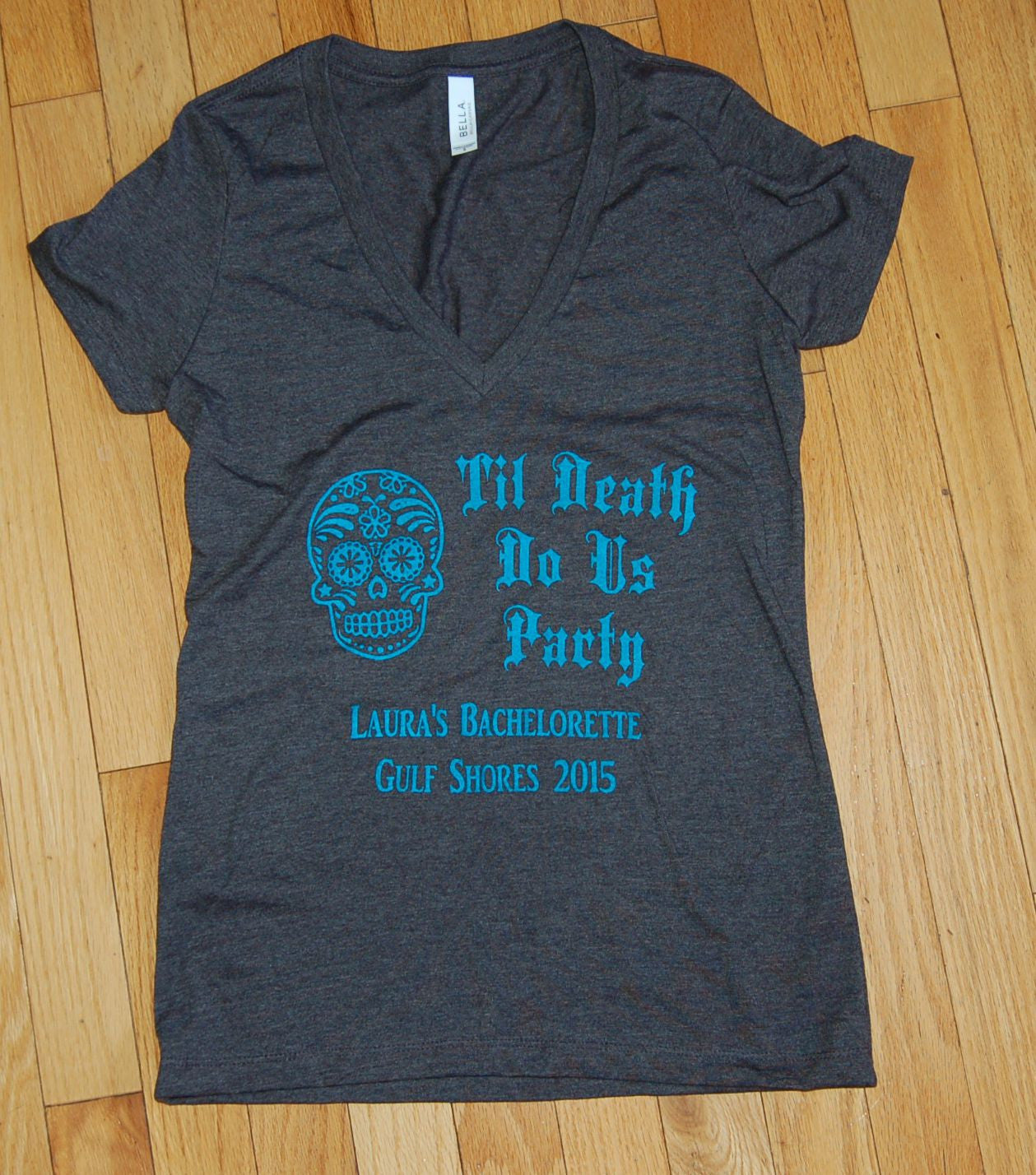 Til' Death Do Us Party Screen Printed Women's Fitted V Neck Tee Shirts - Be Vocal Designs