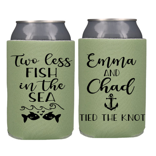 Two Less Fish in the Sea Screen Printed Can Coolers