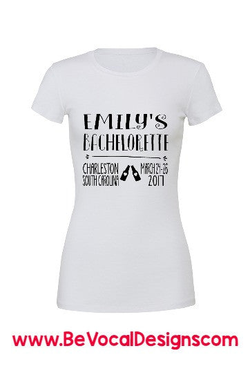 Bachelorette Party Screen Printed Women's Tee Shirts - Be Vocal Designs